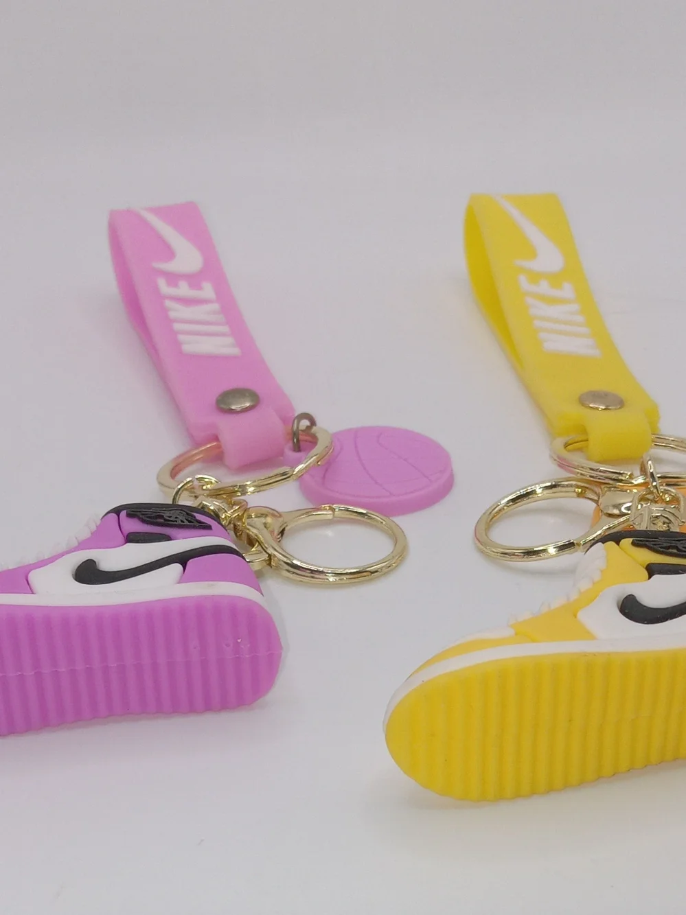 Nike Yellow and Pink Basketball Sneaker Keychain Backpack or Purse Charm